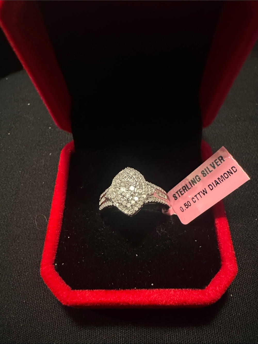 Natural Diamond Halo Split-Shank Ring